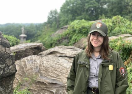 Eva Blankenhorn at her internship in Gettysburg, PA
