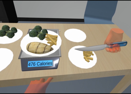 A screenshot of the Immersive Virtual Alimentation and Nutrition Application (IVAN) application 