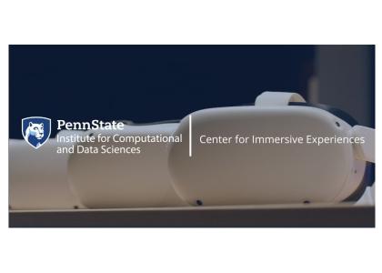 A banner image that reads Penn State Institute for Computational and Data Sciences, Center for Immersive Experiences